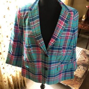 Talbots Madras Blazer...size 18W...NWT